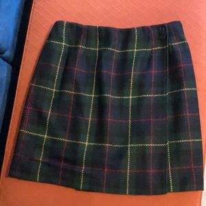 Talbots plaid wool skirt